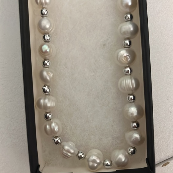 NWT SILVER & FRESHWATER PEARL NECKLACE 🔥🔥 - Picture 7 of 7